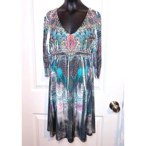 S-Twelve colorful rhinestone dress